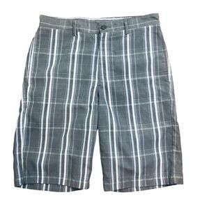 PGA Tour Men's Shorts Size 30 Gray Blue‎ Plaid